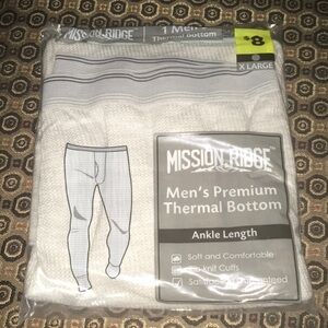 TWO pkgs Mission Ridge men’s x-large premium thermal bottom grey ankle l…